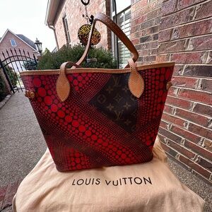 Louis Vuitton Red and Brown Patterned Tote limited addition